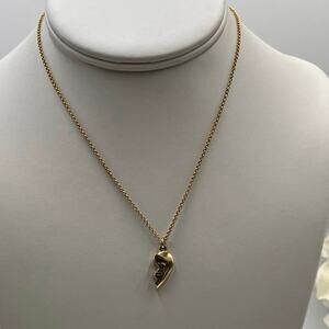 Juicy‎ Couture Friends Forever Half Heart Broken Heart Gold Tone Necklace